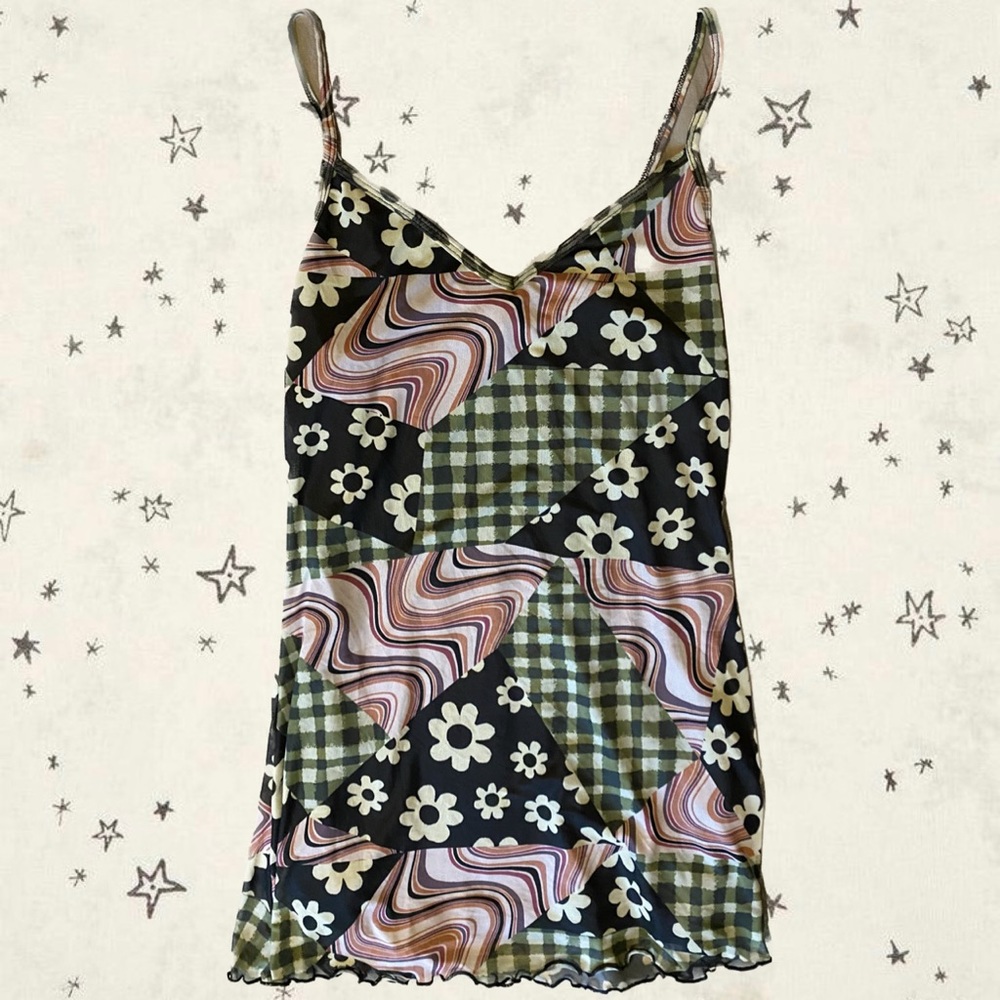 Current Mood patchwork mesh dress 💗